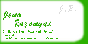 jeno rozsnyai business card